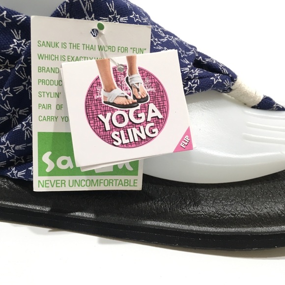 SANUK YOGA SLING PATRIOT SANDALS -BLUE STARS JERSEY -US 11 -NEW - Picture 8 of 10